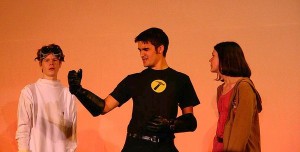 Ethan Wilson, Tim Van Blarcom, Sarah Hayman as Dr Horrible, Captain Hammer and Penny